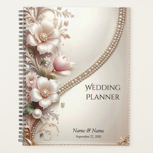 Floral and Pearl Embellishments Planner (Voorkant)