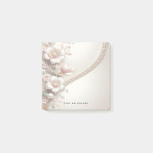 Floral and Pearl Embellishments Post it Notes