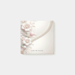 Floral and Pearl Embellishments Post it Notes