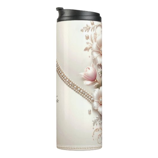 Floral and Pearl Embellishments Thermosbeker (Geroteerd rechts)