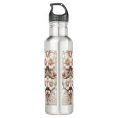 Floral and Pearl Embellishments Water Bottle Waterfles (Achterkant)