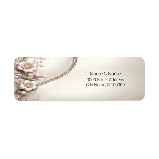 Floral and Pearl Return Address Label (Voorkant)