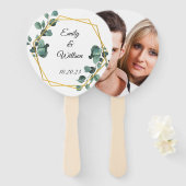 Floral and Photo Wedding Hand Fan Handwaaier (Voorkant en achterkant)