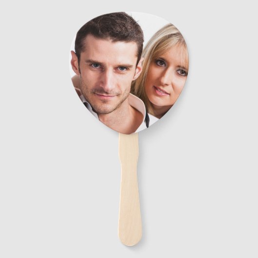 Floral and Photo Wedding Hand Fan Handwaaier (Achterkant)