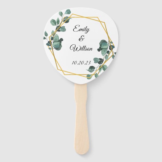 Floral and Photo Wedding Hand Fan Handwaaier (Voorkant)