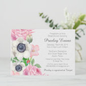 Floral Anemone Bridal Shower Kaart (Staand voorkant)
