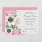 Floral Anemone Bridal Shower Kaart (Voorkant / Achterkant)