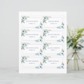 Floral Anemone Elegant Wedding Place Card (Staand voorkant)