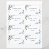 Floral Anemone Elegant Wedding Place Card (Voorkant)