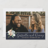 Floral Anemone Greenery redt de datum Save The Date (Voorkant)