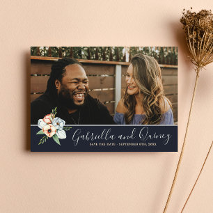 Floral Anemone Greenery redt de datum Save The Date