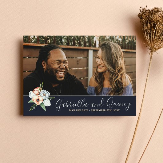 Floral Anemone Greenery redt de datum Save The Date