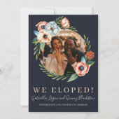 Floral Anemone Greenery Wreath Elopement Aankondiging (Voorkant)