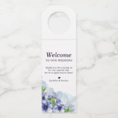 Floral Anemone Paars Weddenschap Welkom Flessenhanger (Voorkant)