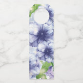 Floral Anemone Paars Weddenschap Welkom Flessenhanger (Achterkant)