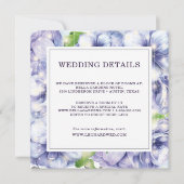 Floral Anemone Paars Wedding Details Kaart (Voorkant)