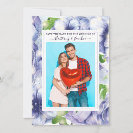 Floral Anemone Paars Wedding Foto Save The Date