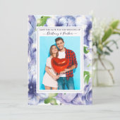 Floral Anemone Paars Wedding Foto Save The Date (Staand voorkant)