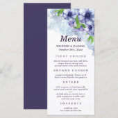 Floral Anemone Paars Wedding Menu (Voorkant / Achterkant)