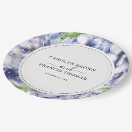 Floral Anemone Paars Wedding Persoonlijk Papieren Bordje