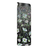 *~* Floral Anemone Silver Glitter Girly Thermosbeker (Geroteerd rechts)