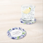 Floral Anemone Wedding Luxury Personalized Ronde Kartonnen Onderzetter (Insitu)