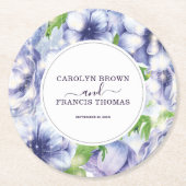 Floral Anemone Wedding Luxury Personalized Ronde Kartonnen Onderzetter (Voorkant)