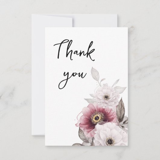 Floral Anemones Baby Shower Bedankkaart (Voorkant)