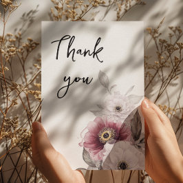 Floral Anemones Baby Shower Bedankkaart