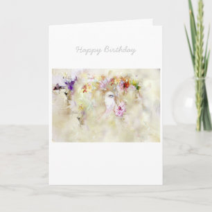 Floral Angel Birthday-kaart Kaart