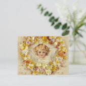 Floral Angel in een hart Briefkaart (Staand voorkant)