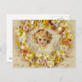 Floral Angel in een hart Briefkaart (Voorkant / Achterkant)