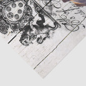 Floral Angus Koeien in Frankrijk Tissuepapier (Detail)