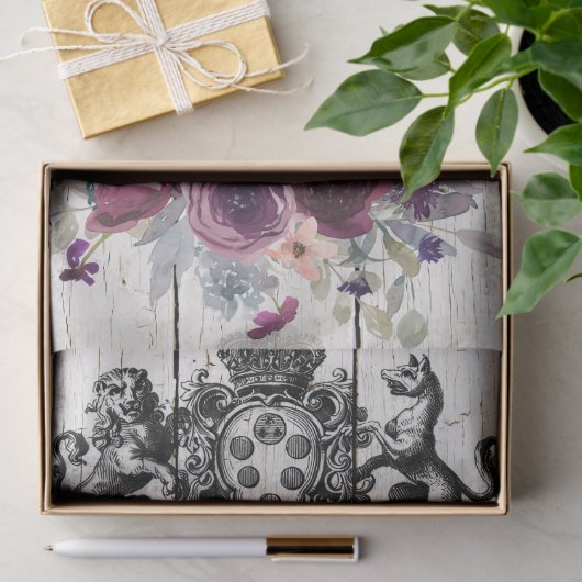 Floral Angus Koeien in Frankrijk Tissuepapier (Geschenk)