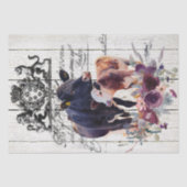 Floral Angus Koeien in Frankrijk Tissuepapier (Voorkant)