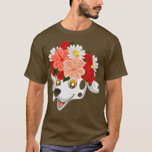 Floral Animal Dog Eigenaar van Bloemkool Pet Dalma T-shirt
