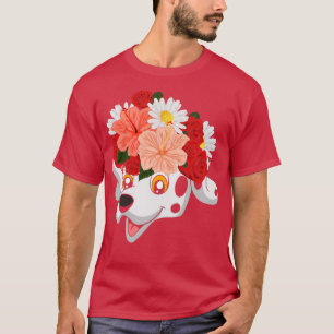 Floral Animal Dog Eigenaar van Bloemkool Pet Dalma T-shirt