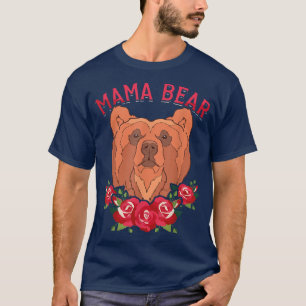 Floral Animal Mam Beer Familie Bloem Roos Mama Bea T-shirt