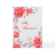 Floral Aniversario en Español  ¡Feliz Aniversario!