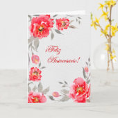 Floral Aniversario en Español  ¡Feliz Aniversario! Kaart (Gele Bloem)