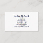 Floral ankerpunt op gestreepte achtergrond visitekaartje (Achterkant)