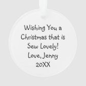  Floral Antiek Naaimachine Kerst Ornament (achterkant)