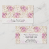 *~* Floral Antiek Victoriaans Rozen  linnen Visitekaartje (Voorkant / Achterkant)