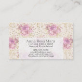 *~* Floral Antiek Victoriaans Rozen  linnen Visitekaartje (Achterkant)