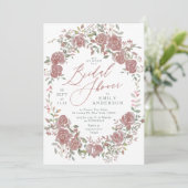 Floral Antiek Waterverf Bridal Shower Kaart (Staand voorkant)