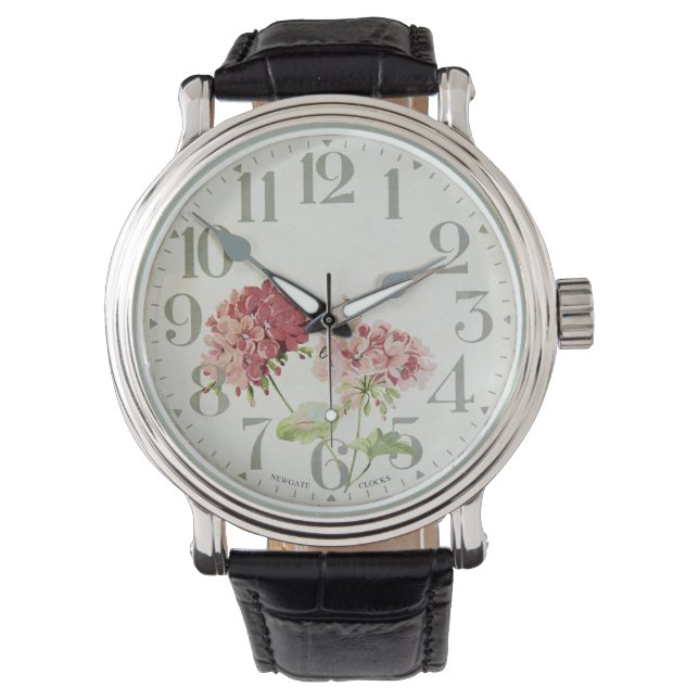 Floral  | ANTIEK WATERVERF Horloge (Voorkant)
