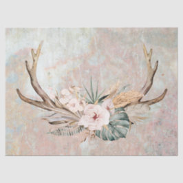 Floral Antler Decoupage Tissue Paper Tissuepapier