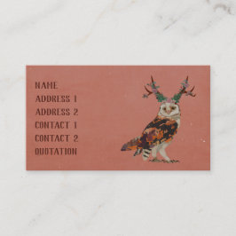 FLORAL ANTLER OWL Visitekaartje