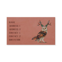 FLORAL ANTLER OWL Visitekaartje