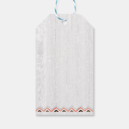 Floral Antler Rustic Wood Boho Wedding Bedankt Cadeaulabel (Achterkant)